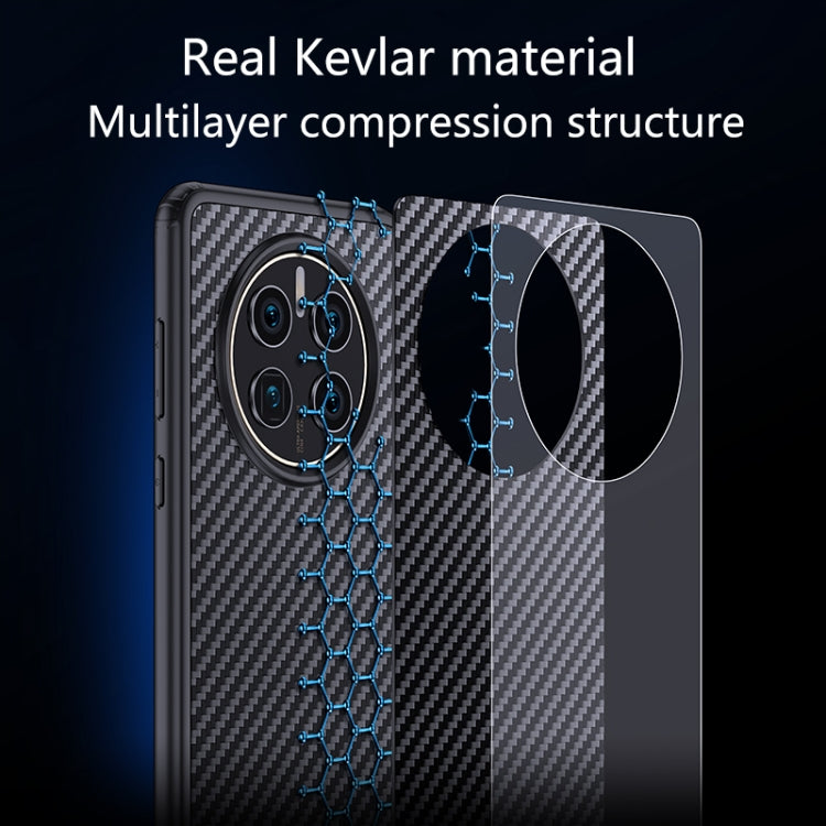 For Huawei Mate 50 wlons Magsafe Carbon Fiber Kevlar TPU Phone Case(Black)
