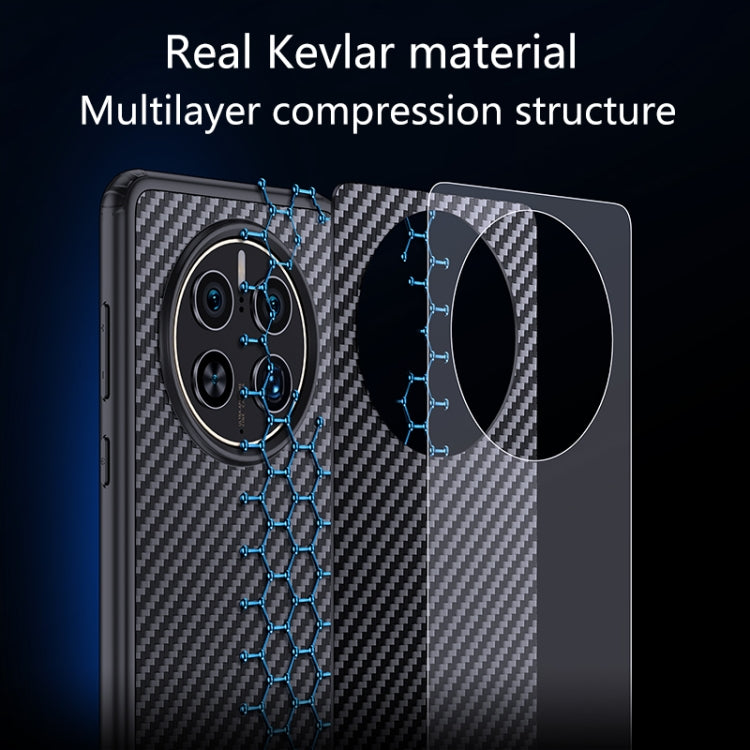 For Huawei Mate 50 Pro wlons Magsafe Carbon Fiber Kevlar TPU Phone Case(Black)
