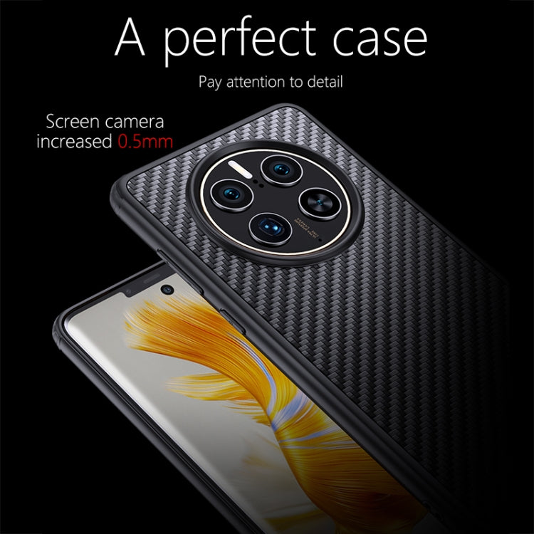 For Huawei Mate 50 Pro wlons Magsafe Carbon Fiber Kevlar TPU Phone Case(Black)