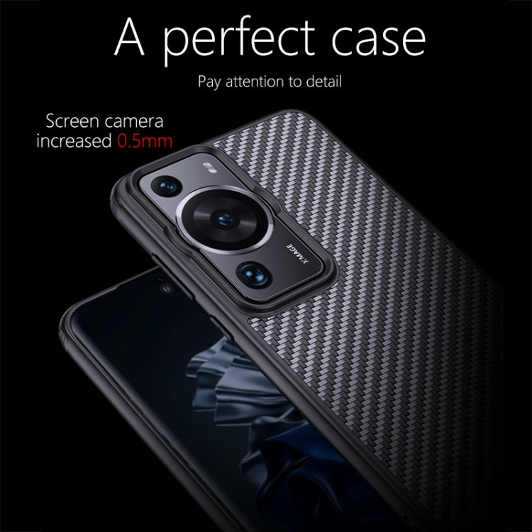 For Huawei P60 wlons Magsafe Carbon Fiber Kevlar TPU Phone Case(Black)