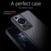 For Huawei P60 Pro wlons Magsafe Carbon Fiber Kevlar TPU Phone Case(Black)