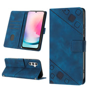 For Samsung Galaxy A24 4G Skin-feel Embossed Leather Phone Case(Blue)