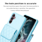 For Samsung Galaxy A14 4G / 5G Vertical Wallet Rhombic Leather Phone Case(Blue)