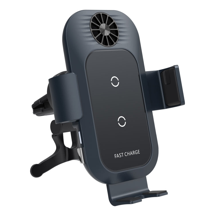 For Samsung Galaxy Z Flip4 / 3 C35 Fan Cooling Dual Coil Car Phone Holder Wireless Charger