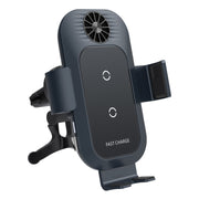 For Samsung Galaxy Z Flip4 / 3 C35 Fan Cooling Dual Coil Car Phone Holder Wireless Charger