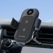 For Samsung Galaxy Z Flip4 / 3 C35 Fan Cooling Dual Coil Car Phone Holder Wireless Charger
