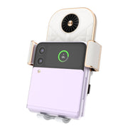 For Samsung Galaxy Z Flip4 / 3 C38 Fan Cooling Dual Coil Car Phone Holder Wireless Charger