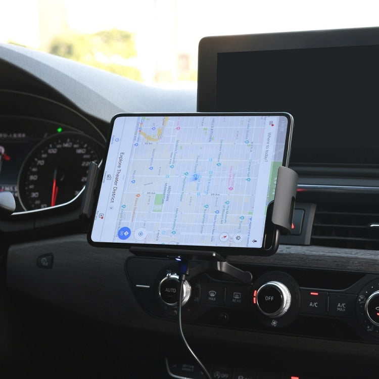 For Samsung Galaxy Z Fold4 / 3 S1 Car Horizontal Navigation Phone Holder Wireless Charger(Black)