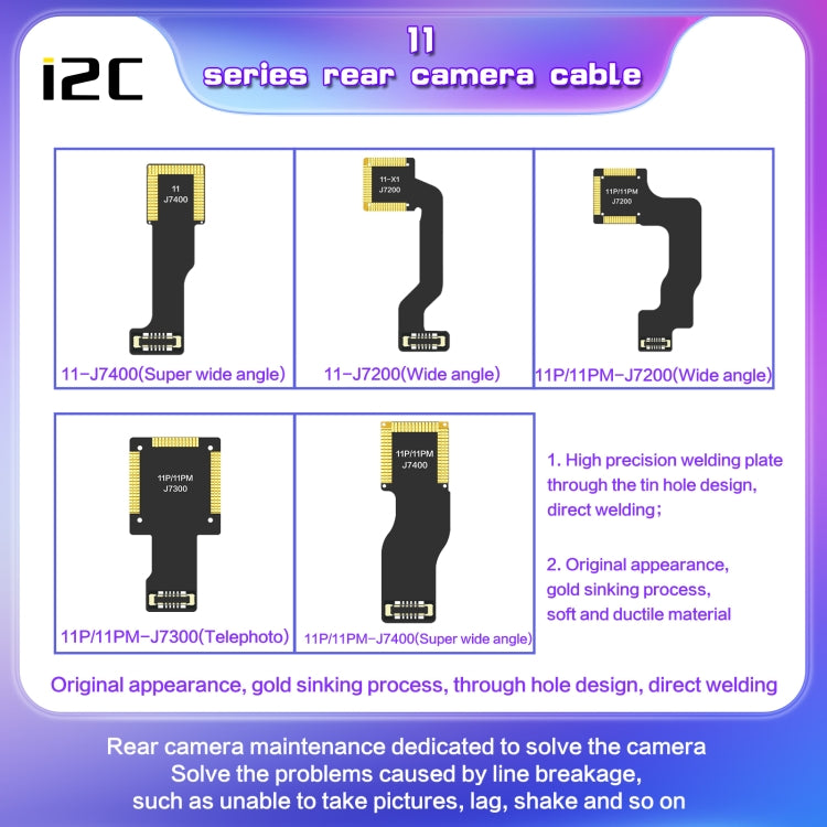 For iPhone 12 Pro Max J10200 i2C Back Facing Wide Camera Cable