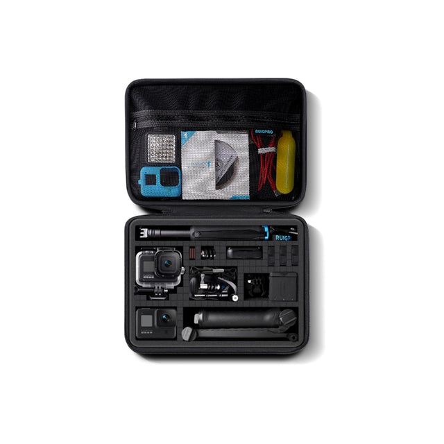 For GoPro HERO8 / 7 / 6 RUIGPRO Shockproof Water-resistant Portable Case Box Size : 33.5cm x 24.7cm x 6.3cm(Black)