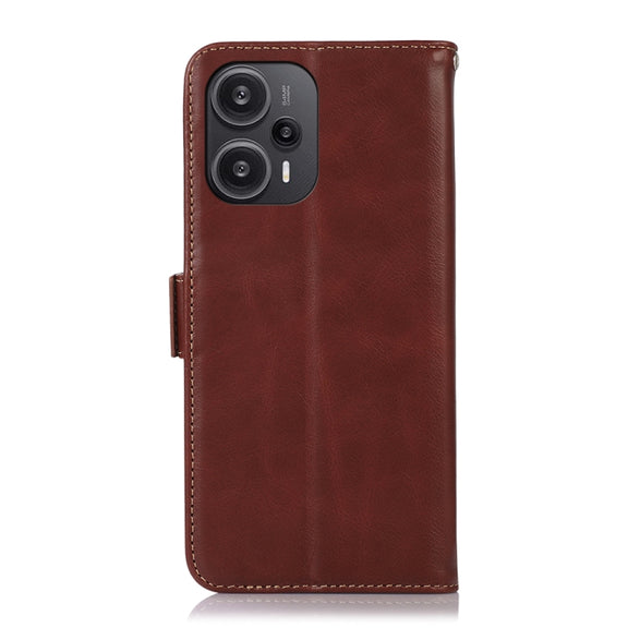 For Xiaomi Redmi Note 12 Turbo 5G Crazy Horse Top Layer Cowhide Leather Phone Case(Brown)