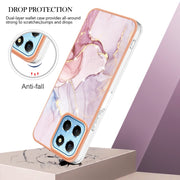 For Honor X8 5G Electroplating Marble Dual-side IMD Phone Case(Rose Gold 005)