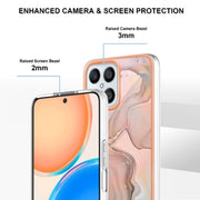 For Honor X8 4G Electroplating Marble Dual-side IMD Phone Case(Rose Gold 015)