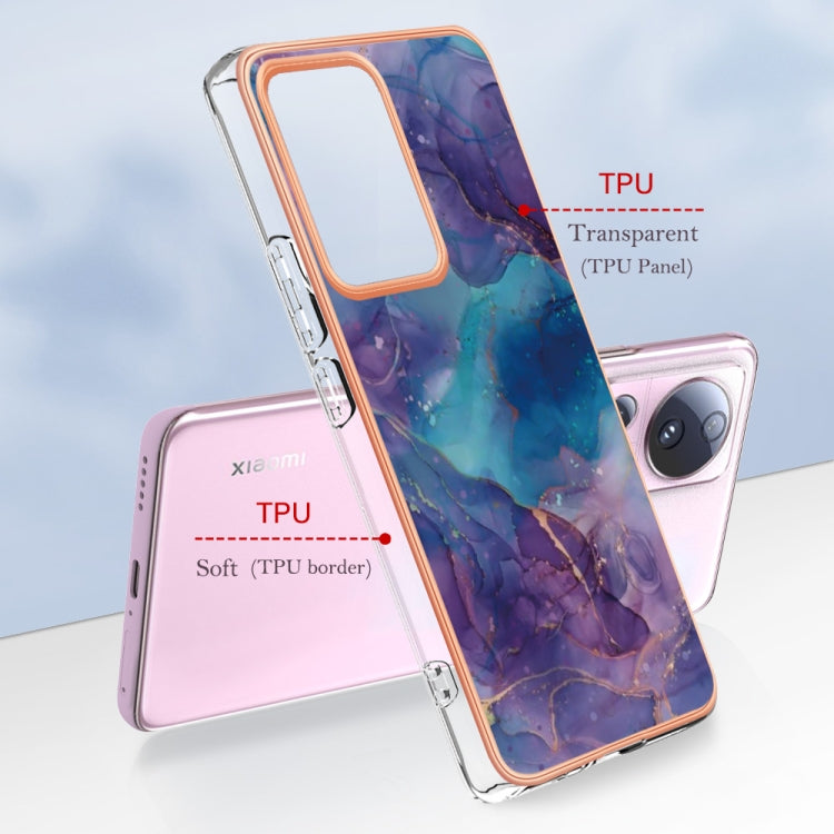 For Xiaomi 13 Lite 5G Electroplating Marble Dual-side IMD Phone Case(Purple 016)