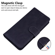 For Samsung Galaxy M14 Skin Feel Pure Color Flip Leather Phone Case(Black)