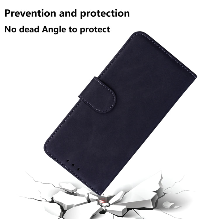 For Samsung Galaxy M14 Skin Feel Pure Color Flip Leather Phone Case(Black)