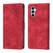 For Samsung Galaxy M14 5G Skin-feel Embossed Leather Phone Case(Red)