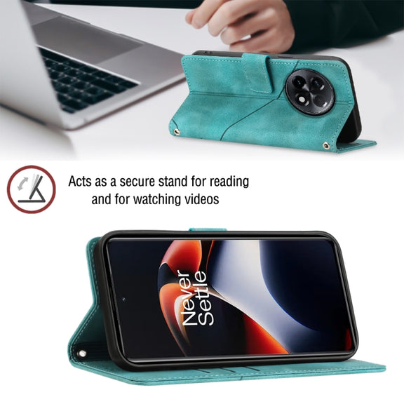 For OnePlus Ace 2 5G / 11R 5G Skin-feel Embossed Leather Phone Case(Green)