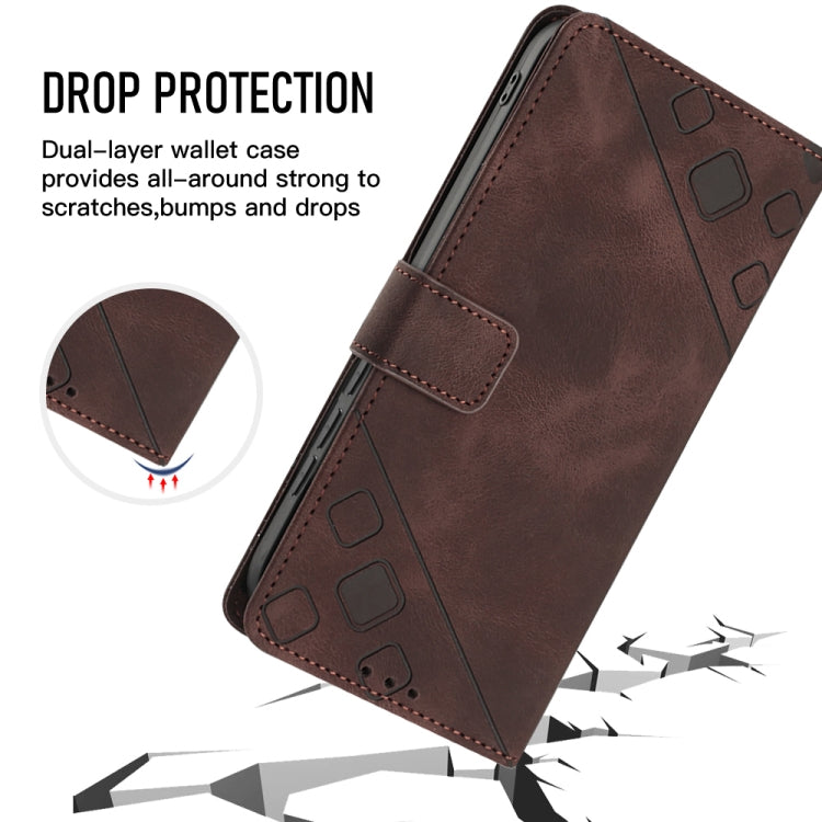 For Nokia G22 Skin-feel Embossed Leather Phone Case(Brown)