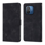 For Xiaomi Poco C55 / Redmi 12C / 11A Skin-feel Embossed Leather Phone Case(Black)