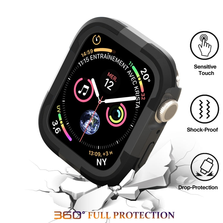 For Apple Watch Series SE 2&6&SE&5&4 44mm Armor Frame Watch Case(Black)