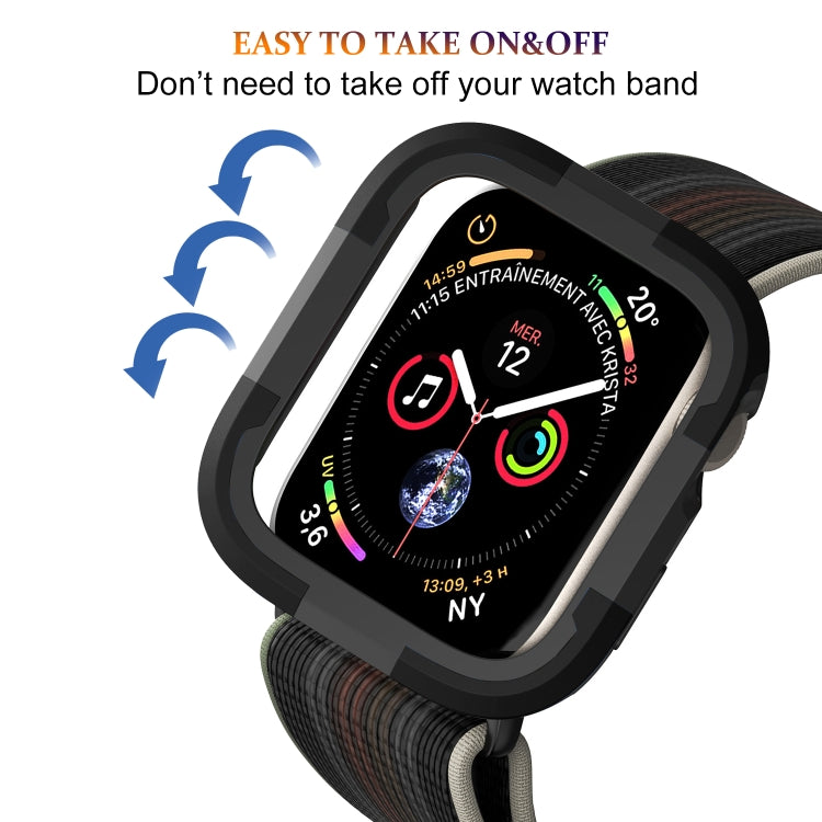 For Apple Watch Series SE 2&6&SE&5&4 44mm Armor Frame Watch Case(Black)