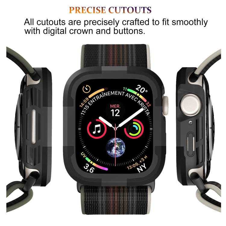 For Apple Watch Series SE 2&6&SE&5&4 44mm Armor Frame Watch Case(Black)