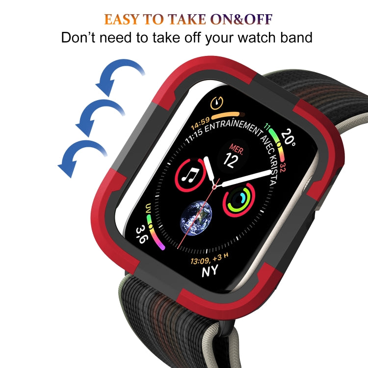 For Apple Watch Series SE 2&6&SE&5&4 44mm Armor Frame Watch Case(Red)