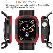 For Apple Watch Series SE 2&6&SE&5&4 44mm Armor Frame Watch Case(Red)