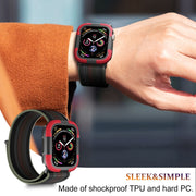 For Apple Watch Series SE 2&6&SE&5&4 44mm Armor Frame Watch Case(Red)