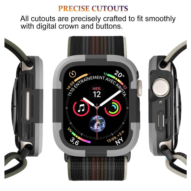 For Apple Watch Series SE 2&6&SE&5&4 44mm Armor Frame Watch Case(Grey)