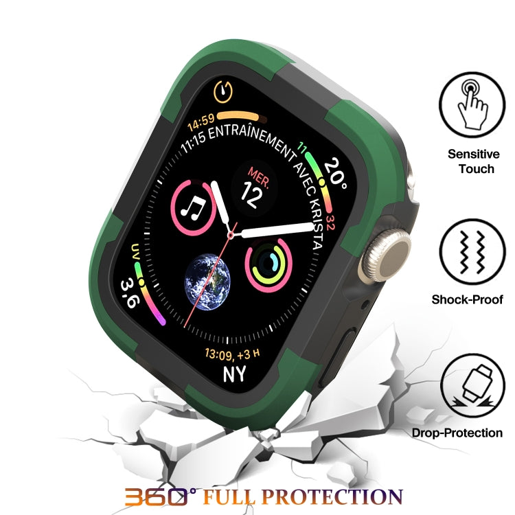 For Apple Watch Series SE 2&6&SE&5&4 44mm Armor Frame Watch Case(Green)