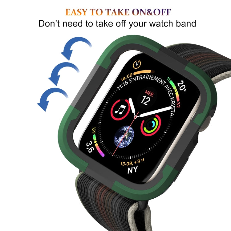 For Apple Watch Series SE 2&6&SE&5&4 44mm Armor Frame Watch Case(Green)