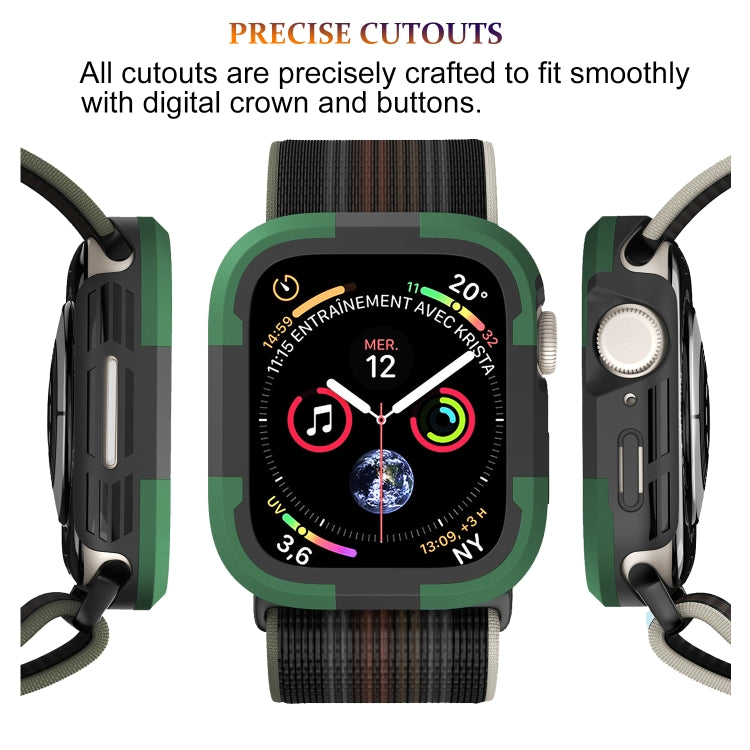 For Apple Watch Series SE 2&6&SE&5&4 44mm Armor Frame Watch Case(Green)