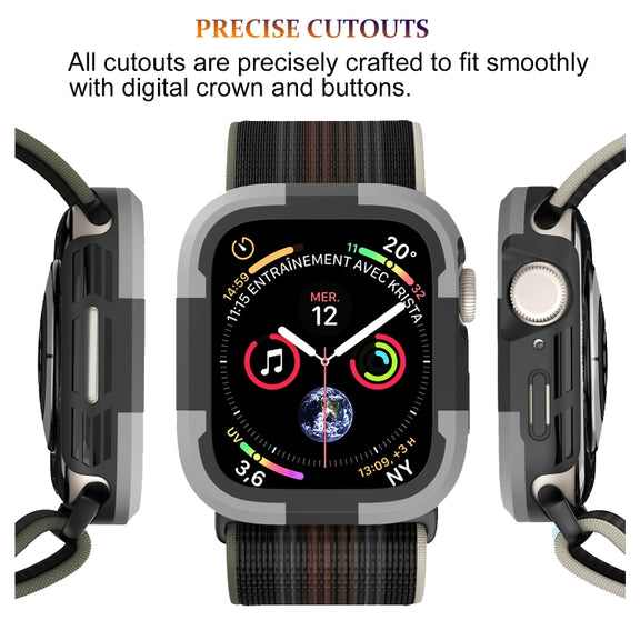 For Apple Watch Series 8 & 7 45mm Armor Frame Watch Case(Grey)