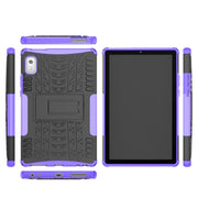 For Lenovo Tab M9 Tire Texture TPU + PC Tablet Case with Holder(Purple)