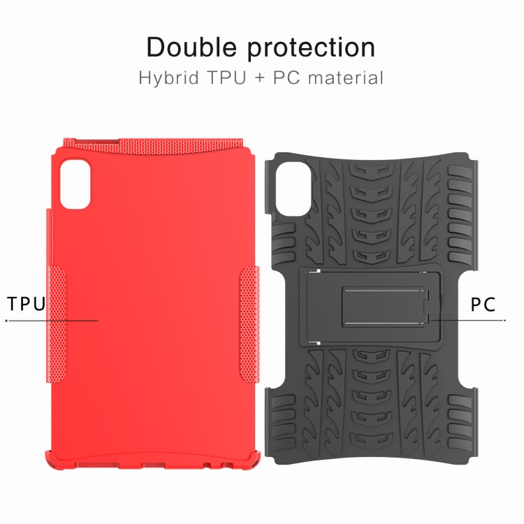 For Lenovo Tab M9 Tire Texture TPU + PC Tablet Case with Holder(Purple)