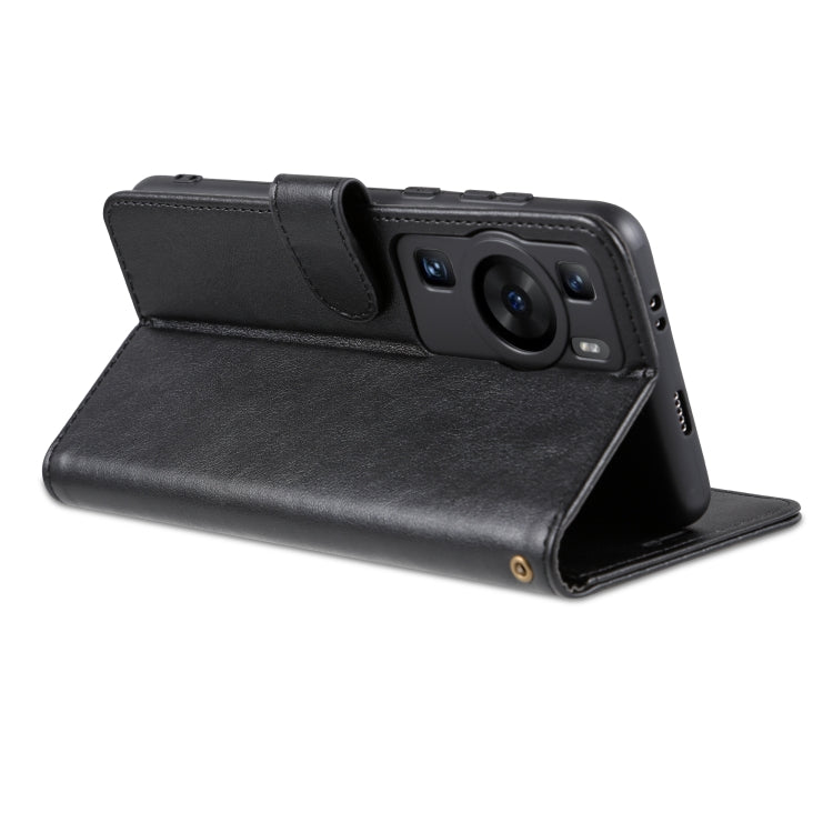 For Huawei P60 / P60 Pro AZNS Sheepskin Texture Flip Leather Phone Case(Black)