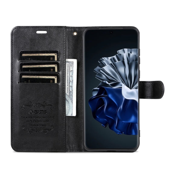 For Huawei P60 / P60 Pro AZNS Sheepskin Texture Flip Leather Phone Case(Black)