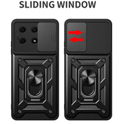 For Honor X8a 4G Sliding Camera Cover Design TPU + PC Phone Case(Black)