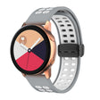 20mm Double-row Hole Folding Black Buckle Two-color Silicone Watch Band(Grey White) - Smart Wear by PMC TechLife | Online Shopping South Africa | PMC TechLife