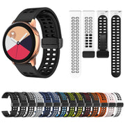 22mm Double-row Hole Folding Black Buckle Two-color Silicone Watch Band(Black)