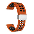 20mm Double-row Hole Folding Silver Buckle Two-color Silicone Watch Band(Orange Black) - Smart Wear by PMC TechLife | Online Shopping South Africa | PMC TechLife