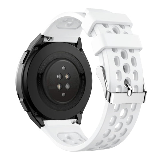 For Huawei Watch GT 2e Solid Color Round Hole Silicone Watch Band(White)