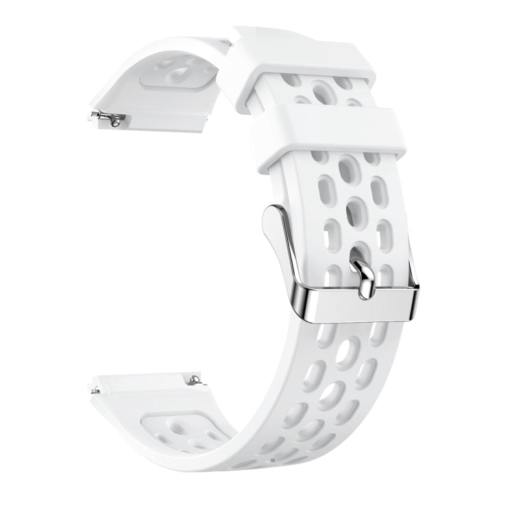 For Huawei Watch GT 2e Solid Color Round Hole Silicone Watch Band(White)