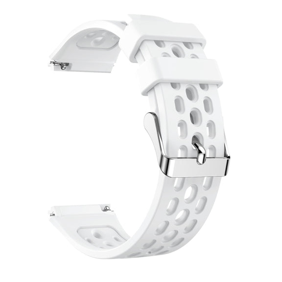 For Huawei Watch GT 2e Solid Color Round Hole Silicone Watch Band(White)