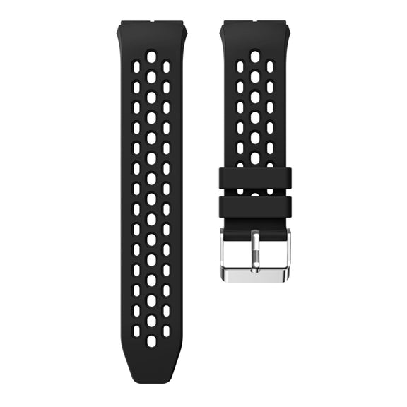 For Huawei Watch GT 2e Solid Color Round Hole Silicone Watch Band(Black)