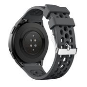 For Huawei Watch GT 2e Solid Color Round Hole Silicone Watch Band(Grey)