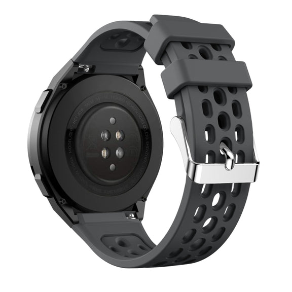 For Huawei Watch GT 2e Solid Color Round Hole Silicone Watch Band(Grey)