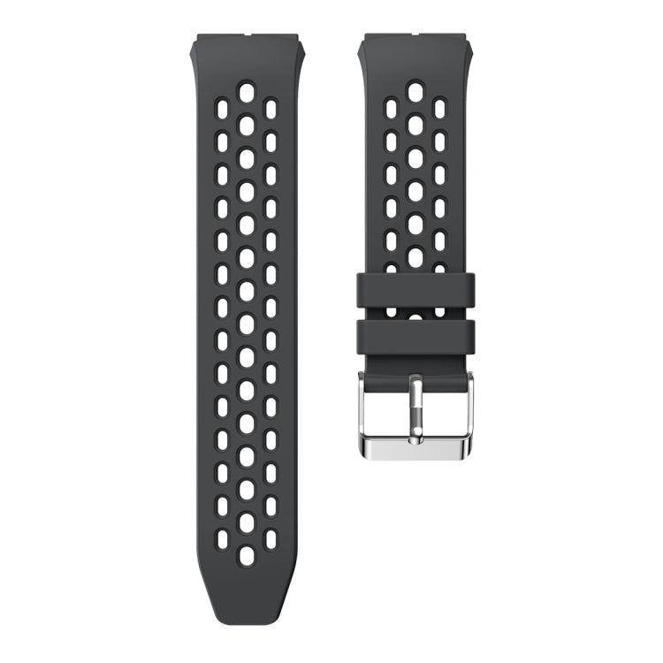 For Huawei Watch GT 2e Solid Color Round Hole Silicone Watch Band(Grey)
